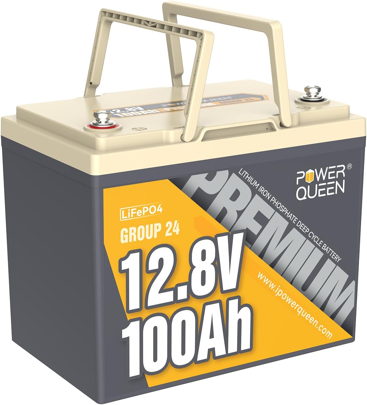 Power Queen 12V 100Ah LiFePO4 Battery BCI Group 24 Lithium Battery, Deep Cycle B...
