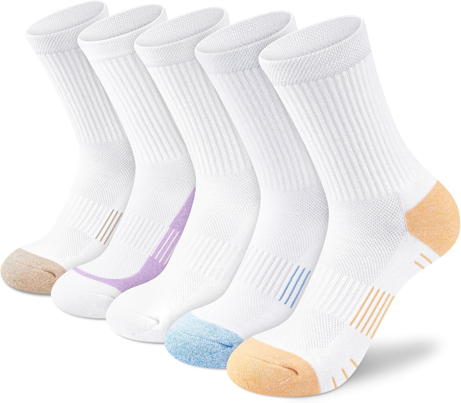 Crew Socks Women Athletic Hiking Running Cushioned Compression Socks 3-5 Pairs 8...