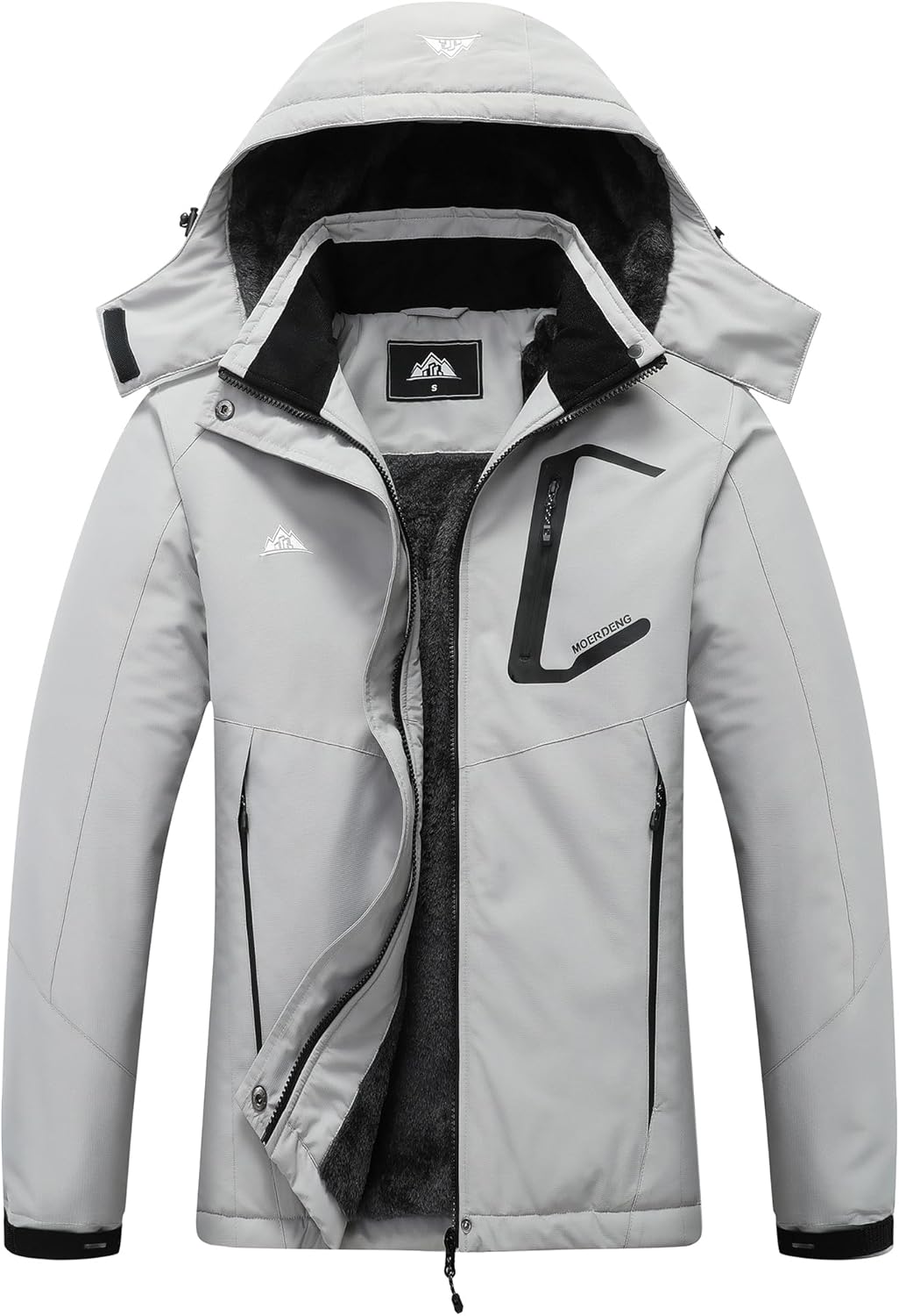 MOERDENG Women's Ski Jacket Waterproof Winter Coat Hooded Snowboarding Jacket Wa...