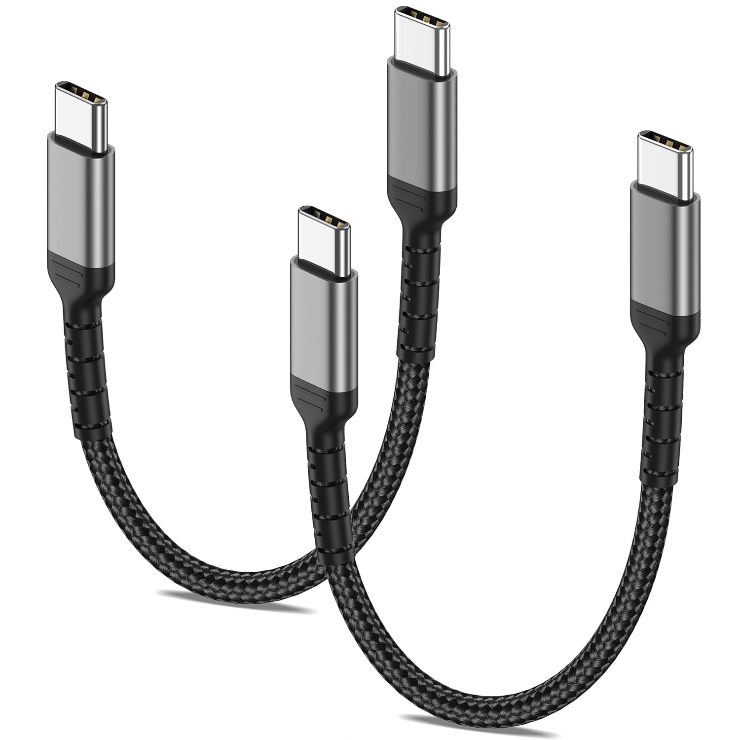 6 Inch USB C Charger Cord, 2 Pack Short USB C to USB C Cable Braided Fast Chargi...