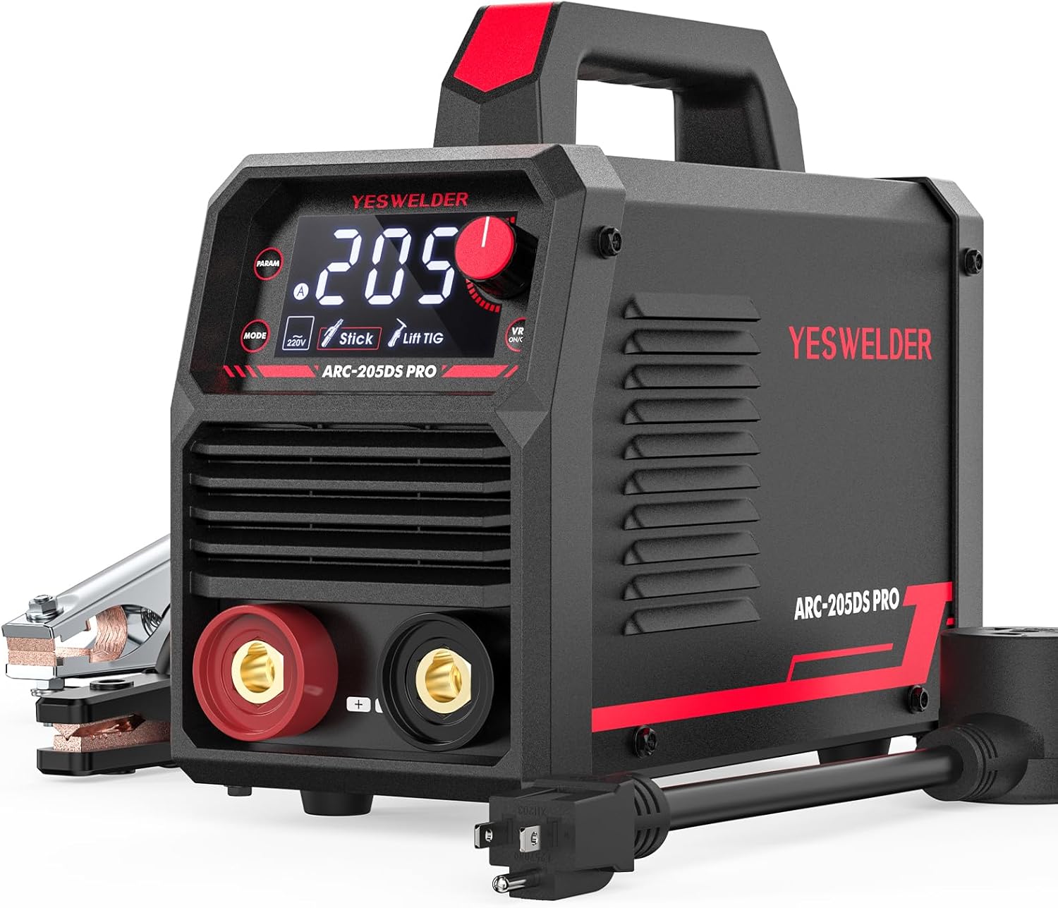 YESWELDER Stick Welder 205Amp Large LED Display Digital Inverter IGBT Welding Ma...