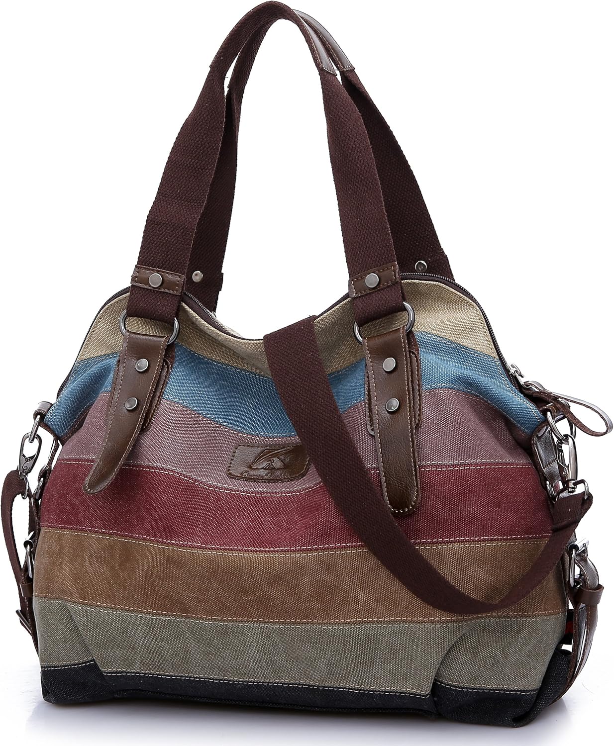FreeMaster Women's Canvas Multi-Color Hobos Shoulder Bag Tote Handbag (Multi-Col...