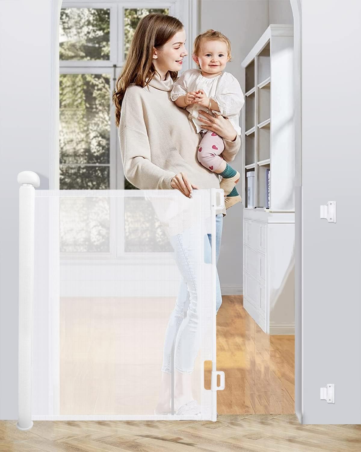 Trongle 0-140 CM Retractable Stair Gate for Babies...