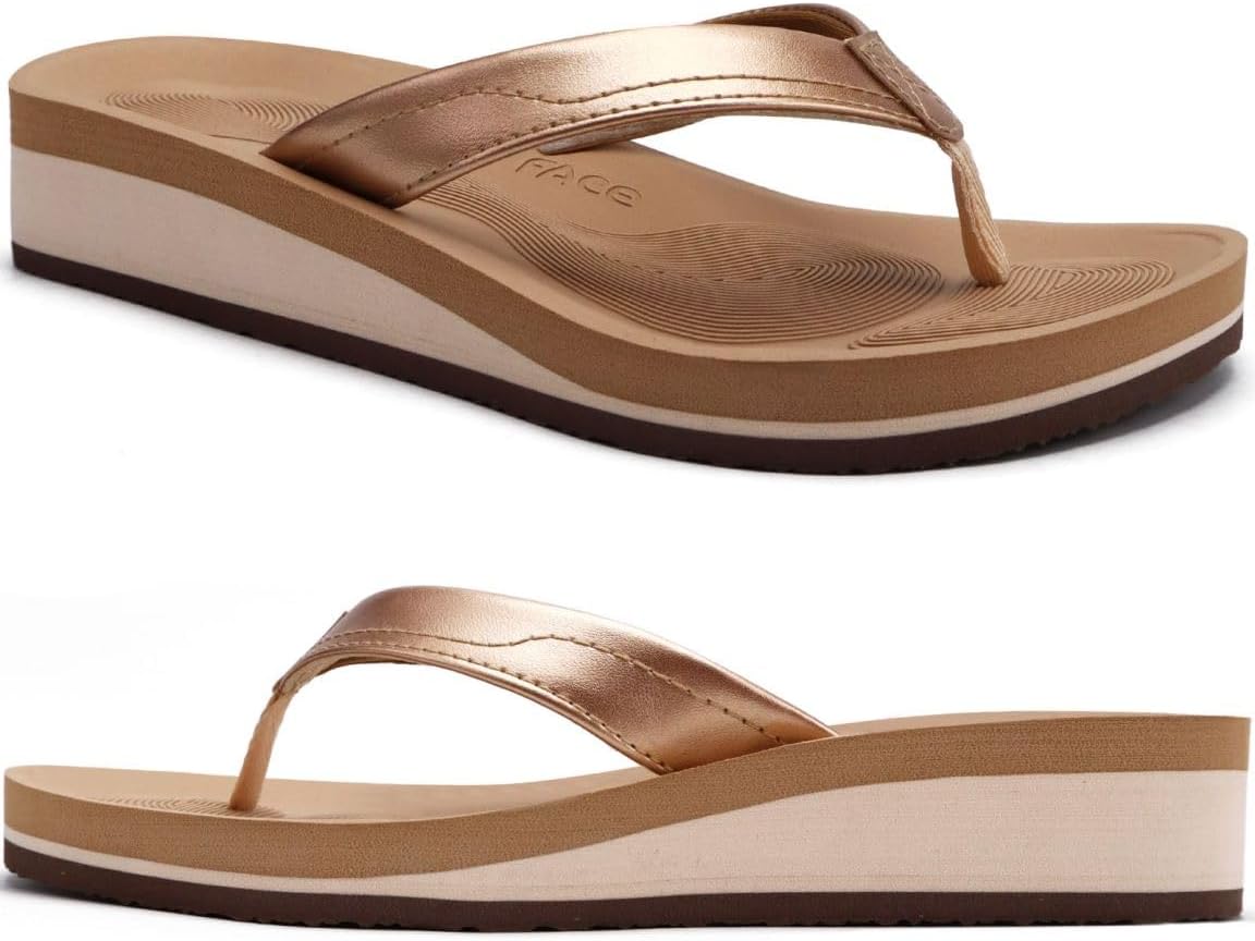 COFACE Flip Flops for Women With Comfortable Arch Support Ladies Fashion Platfor...