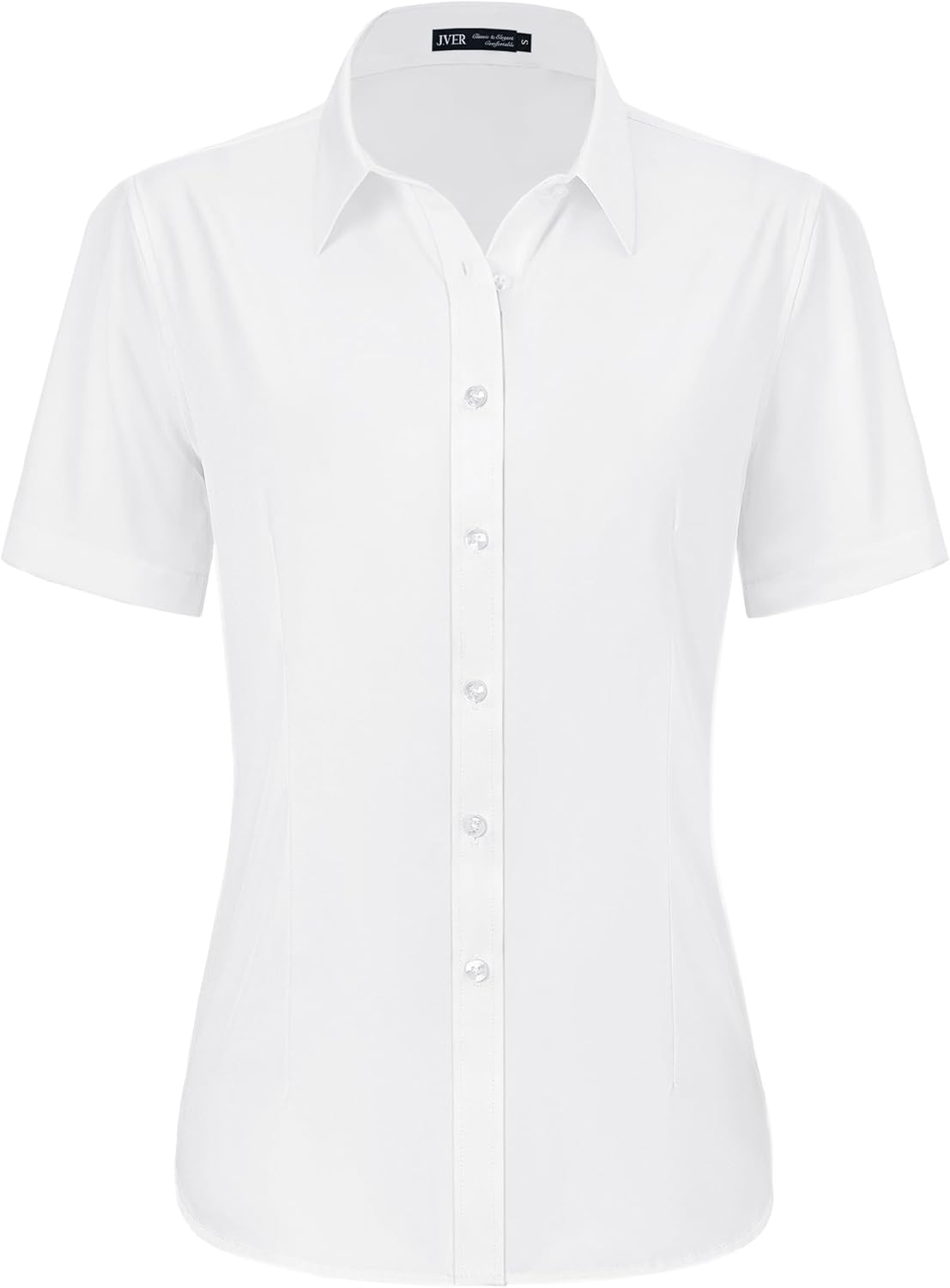 J.VER Womens Button Down Shirts Stretch Wrinkle Free Formal Short Sleeve Dress S...