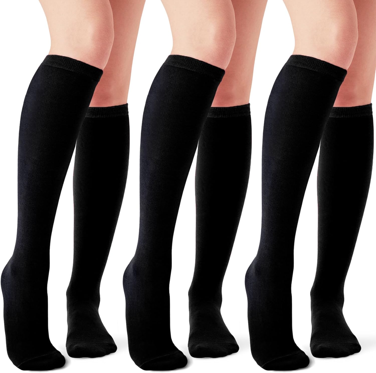 Joulli Women's Knee High Athletic Socks Stripe Tube Outdoor Sport Socks 1-3 Pair...