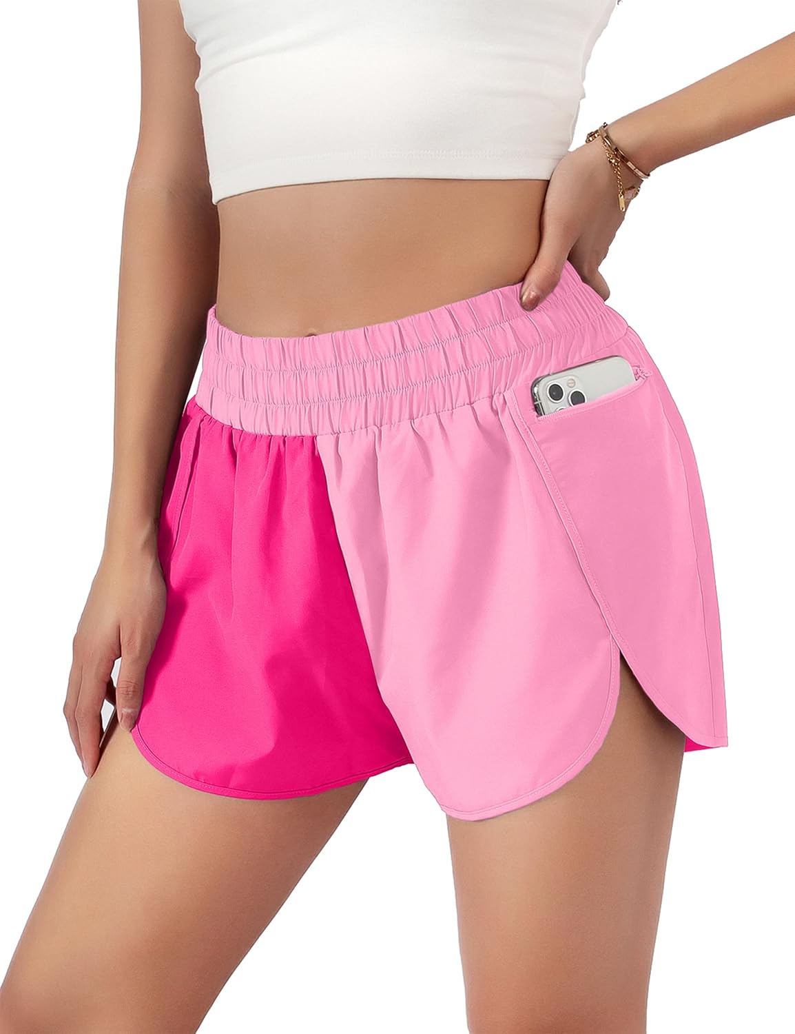 Blooming Jelly Women's Quick-Dry Running Shorts Workout Sport Layer Active Short...