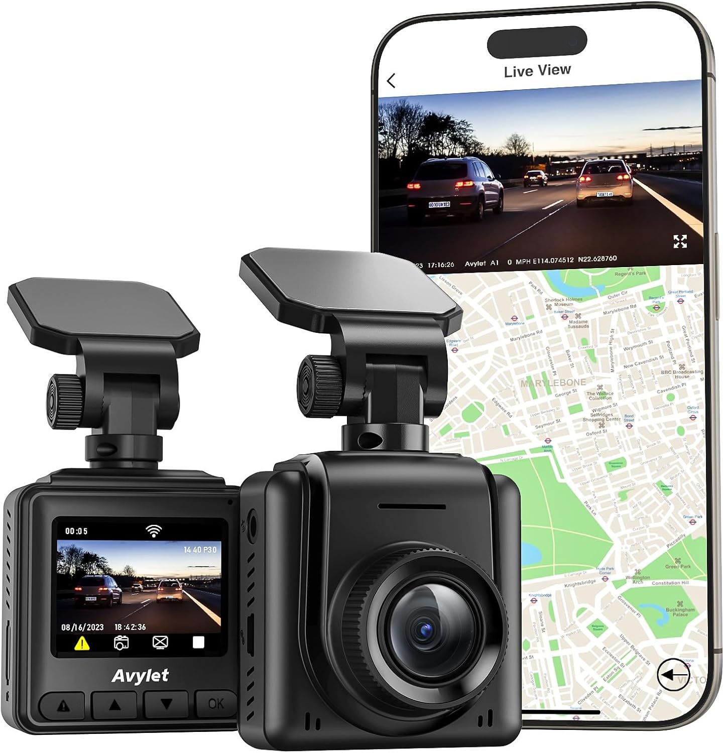 Dash Cam WiFi 2K, Car Camera with APP, Front Dash Camera for Cars, Mini Dashcams...