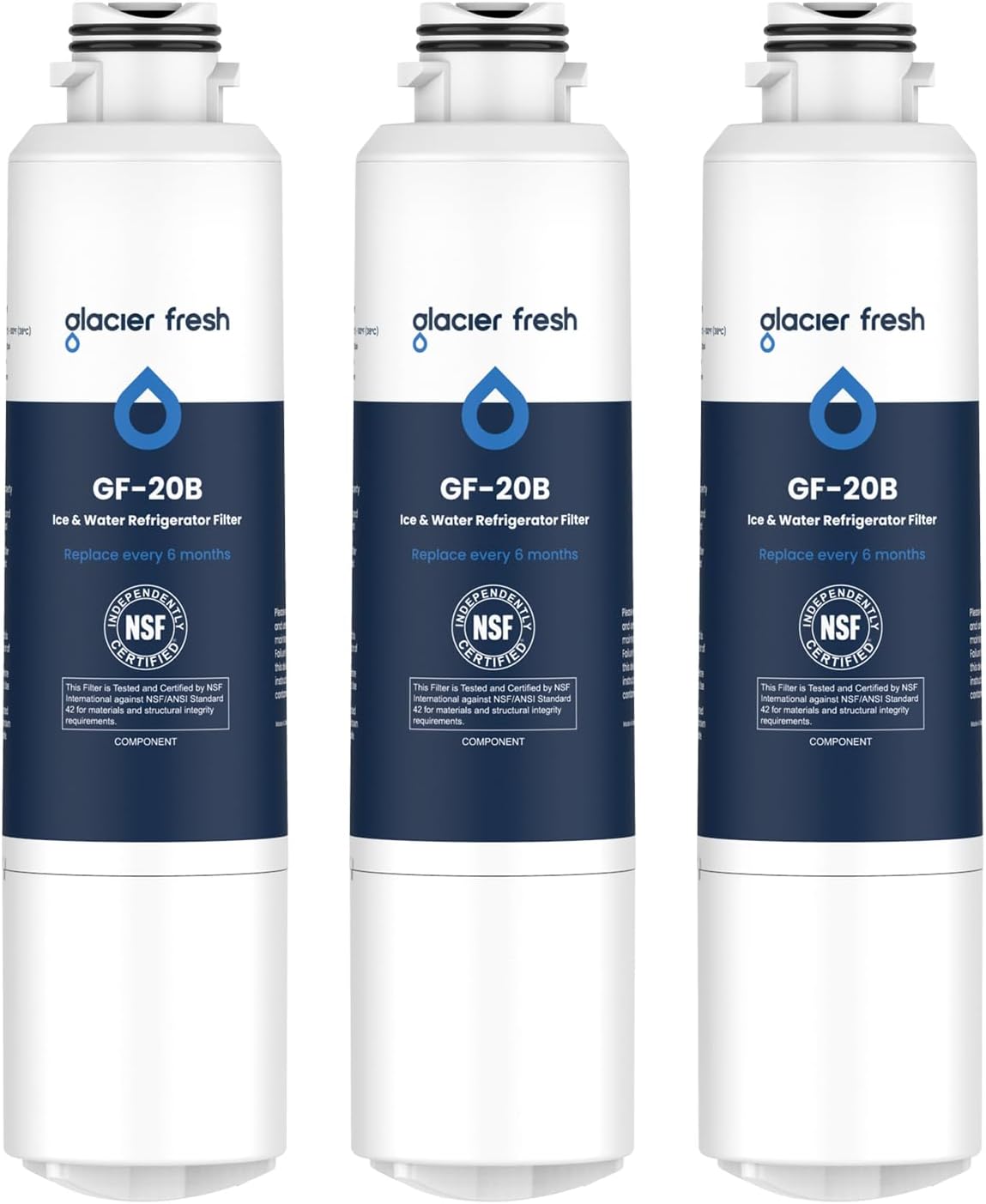 GLACIER FRESH Compatible with Samsung DA29-00020B Refrigerator Water Filter, DA2...