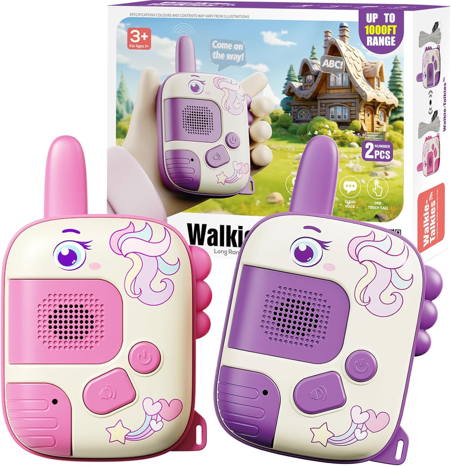 Walkie Talkies Toys for Girls:Unicorn Toys 2 Pack Birthday Gifts for 3 4 5-7 8 Y...