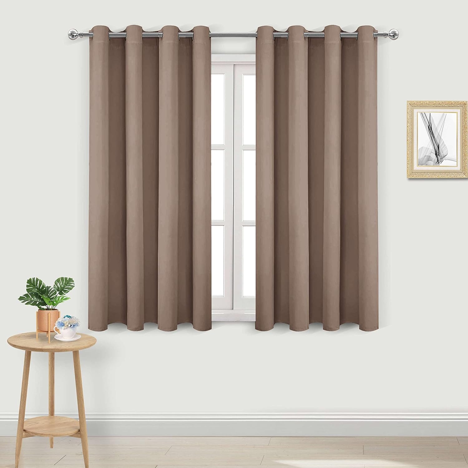 DWCN Blackout Curtains for Bedroom Eyelet Curtains for Living Room Window Treatm...