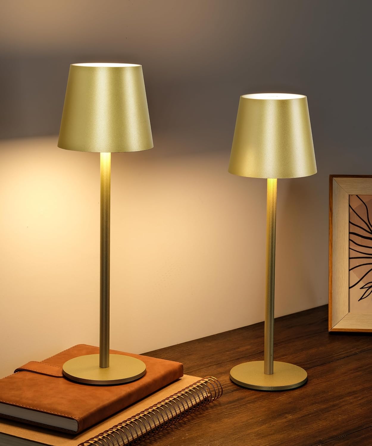 Faithorse Cordless Table Lamp 2 Pack, 5200mAh Battery Operated Table Lamps IP54...