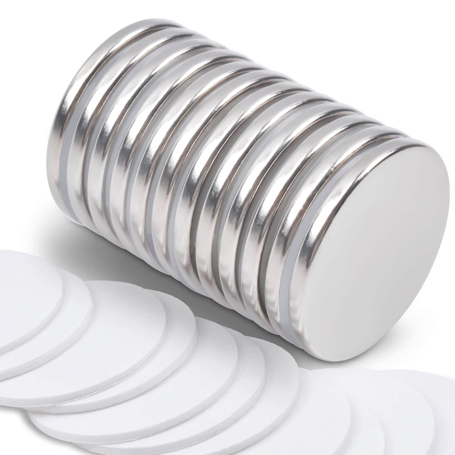 MIN CI 12Pack Small Strong Magnets, 20x2mm Neodymium Magnets Fridge Magnets Adhe...