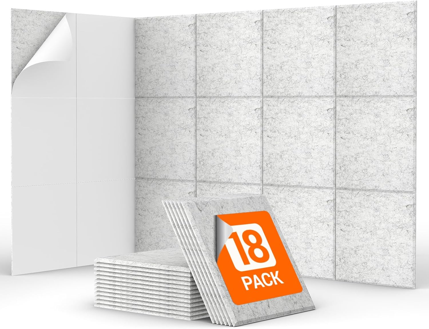 18 Pack Sound Proofing Panels Self-adhesive, TONOR 30x30x0,9cm Square Acoustic W...