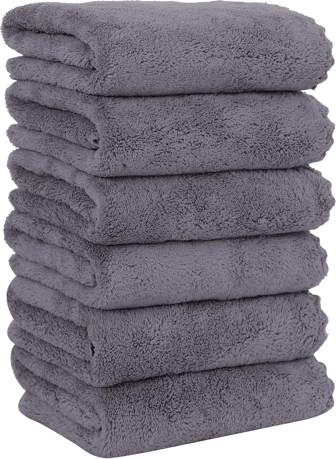 MOONQUEEN 6 Pack Premium Hand Towels - Quick Drying - Microfiber Coral Velvet Hi...