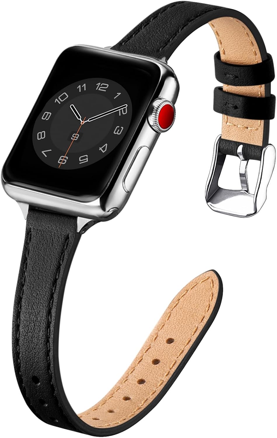 SUNFWR Compatible with Apple Watch Strap 38mm 40mm 41mm,Genuine Leather Strap Re...