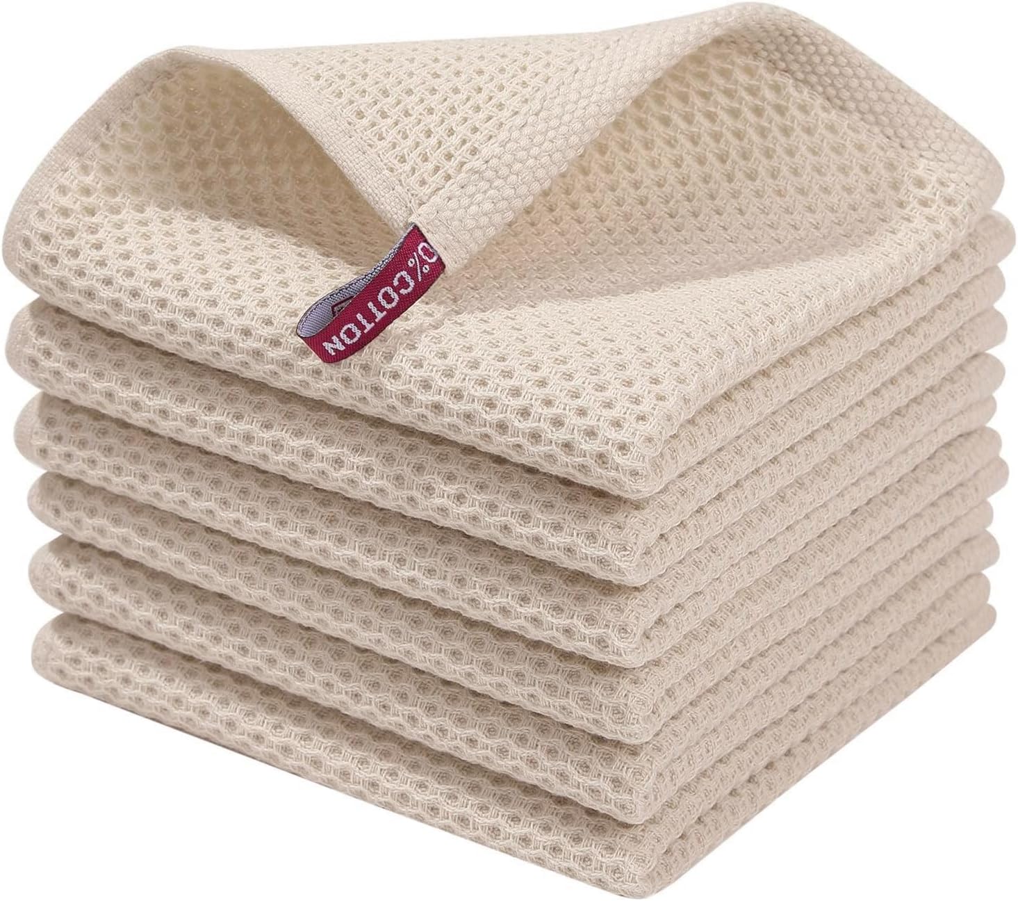 Homaxy 100% Cotton Waffle Weave Kitchen Dish Cloths, Ultra Soft Absorbent Quick...