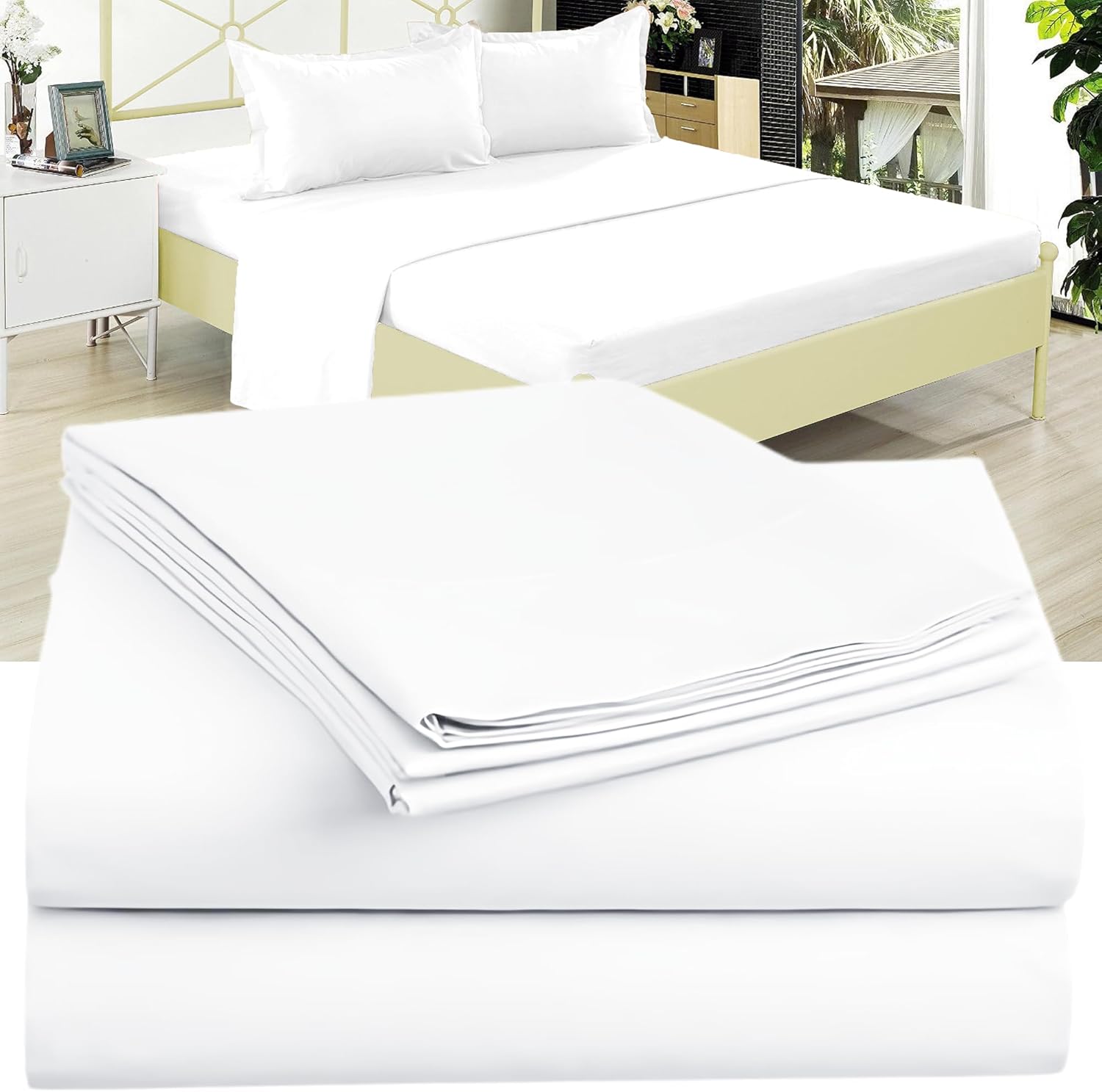 Twin XL 100% Microfiber Double Brushed Sheet Set - Extra-Soft & Wrinkle-Free - 1...