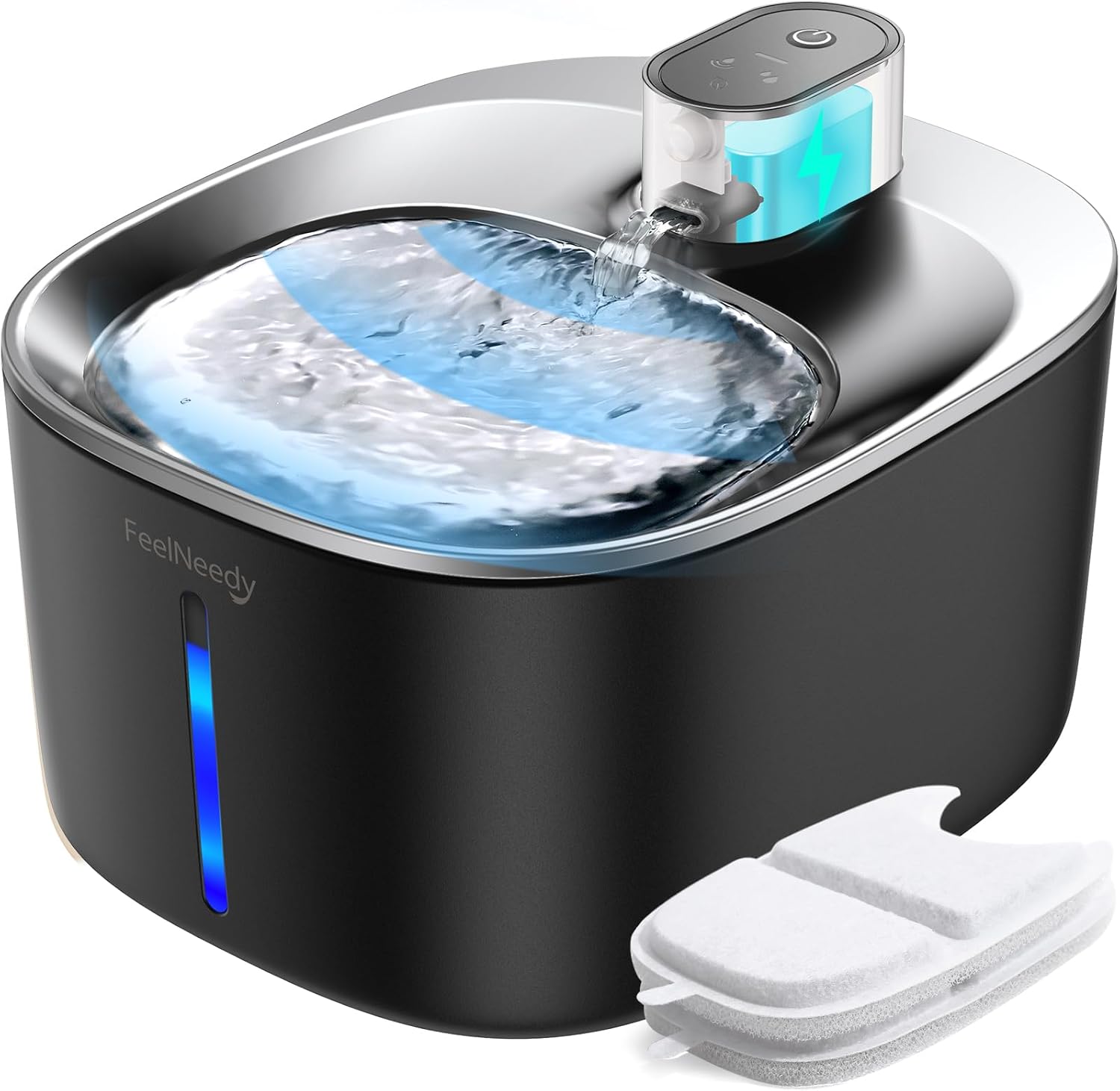 FEELNEEDY Cat Water Fountain Battery Operated, 4L/135 fl oz Pet Water Fountain w...