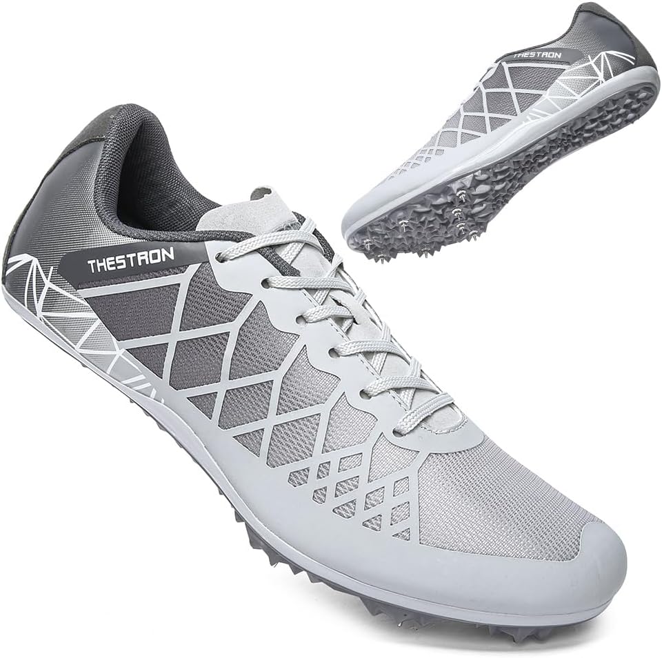 THESTRON Professional Spikes Track & Field Shoes for Men Women Kids Breathable R...
