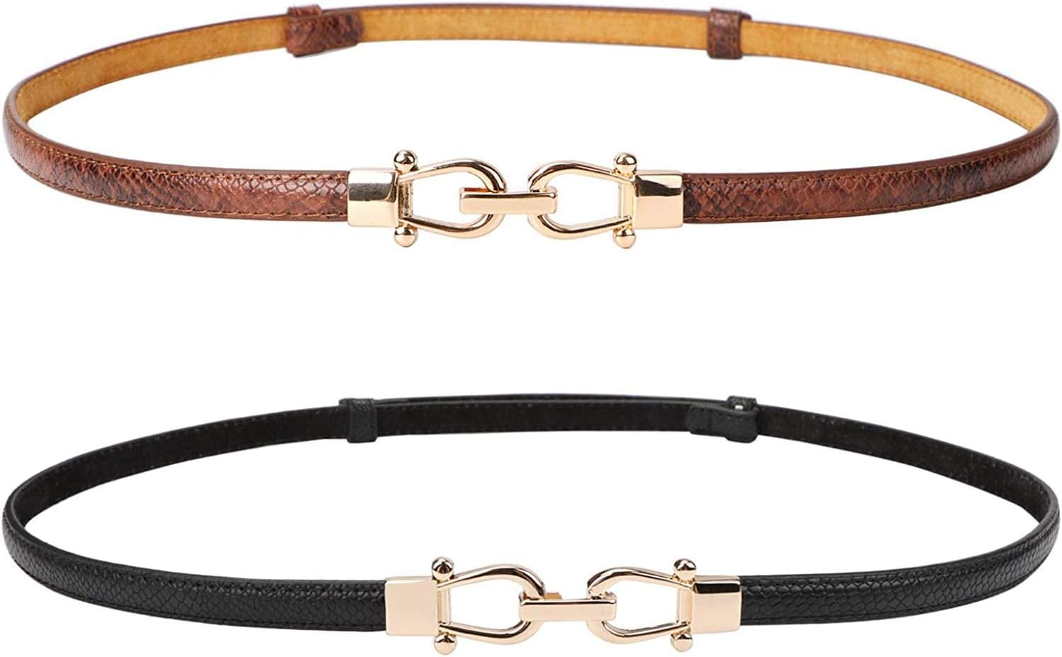 JASGOOD Leather Skinny Women Belt Ladies Thin Waist Belts Plus Size Adjustable f...