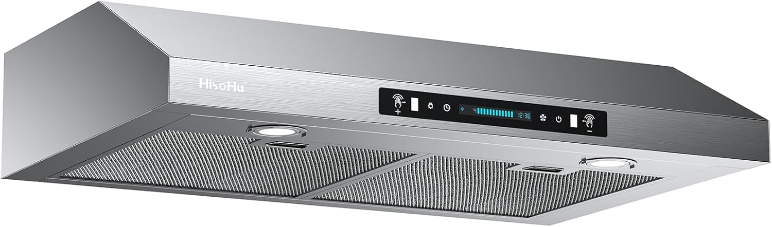 30 Inch Under Cabinet Range Hood with 900-CFM, 4 Speed Gesture Sensing&Touch Con...