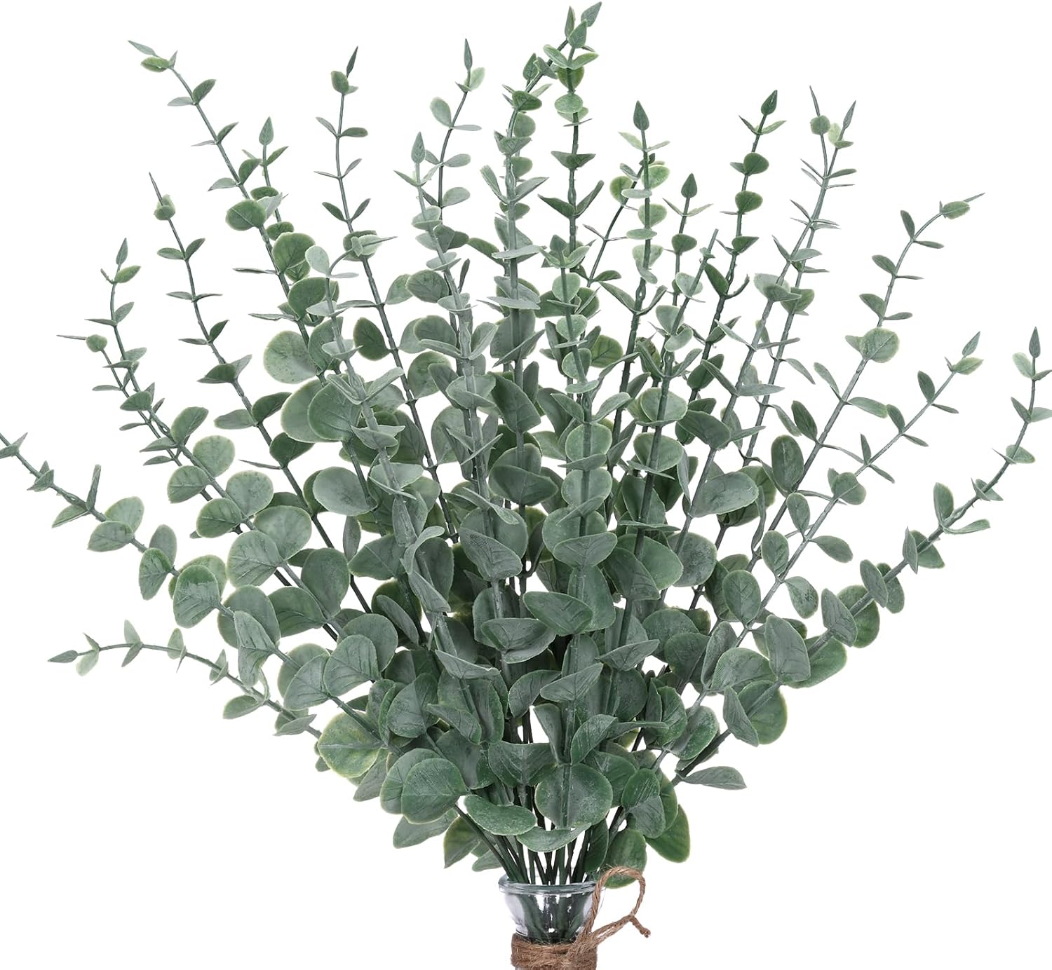 CEWOR 24pcs Eucalyptus Stems Artificial Eucalyptus Leaves Fake Greenery Branches...