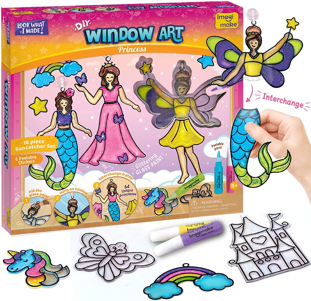 Imagimake Window Art Princess | Suncatcher Kit | Arts and Crafts for Kids Ages 8...