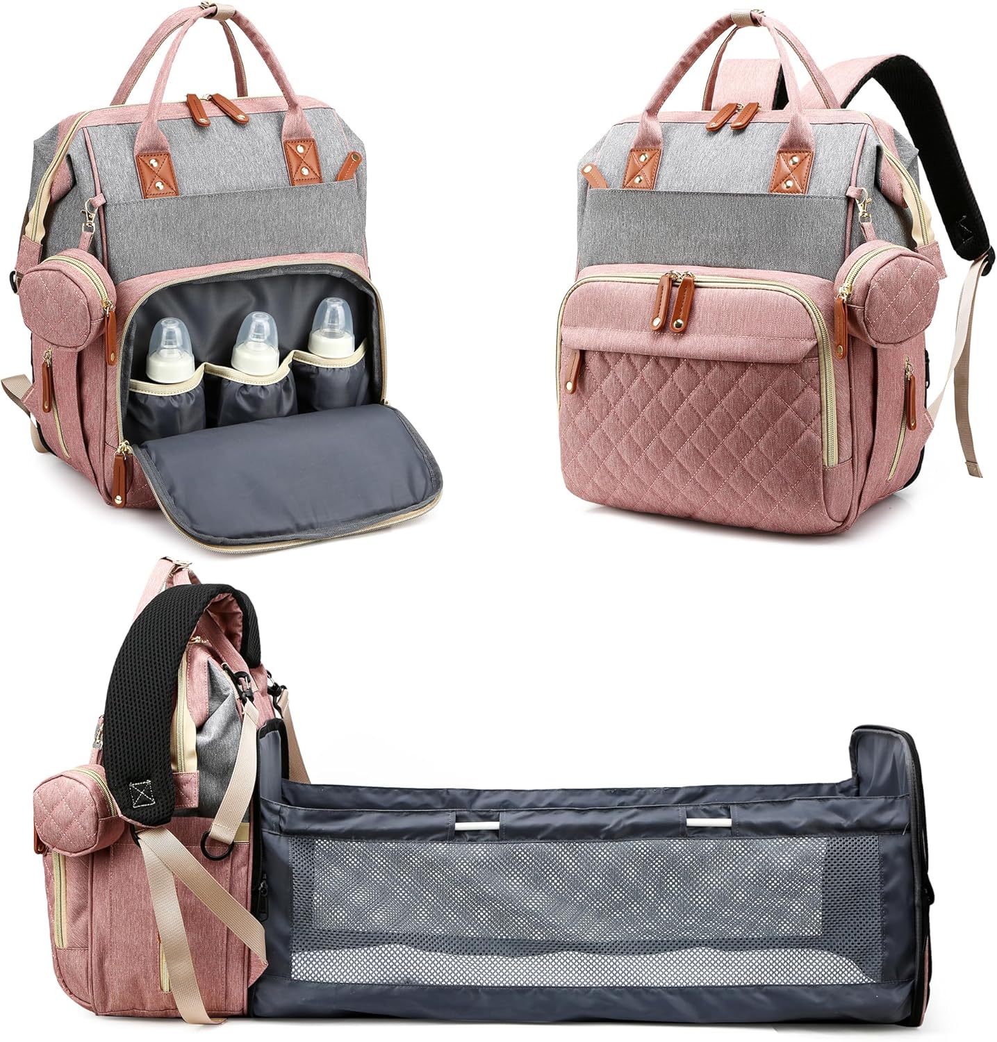 Fexkean Baby Diaper Backpack,Mummy Shoulder Bag for Travel Shopping Camping with...