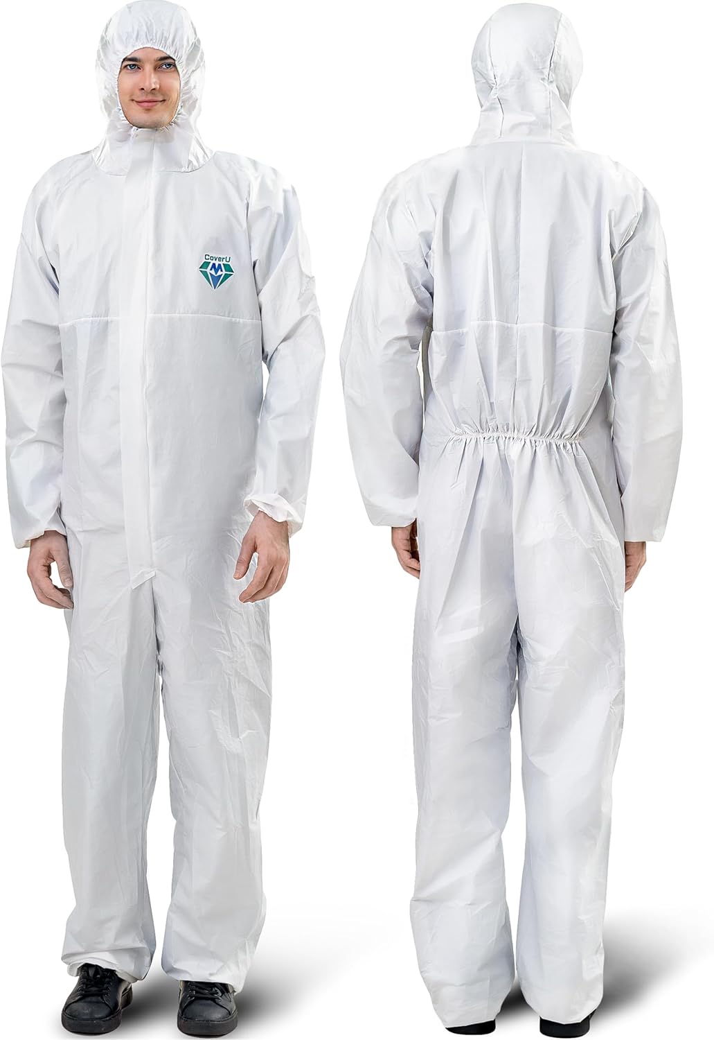 Medtecs Hazmat Suits - 6 Sizes Options - Disposable Coveralls Suit, Medical Prot...