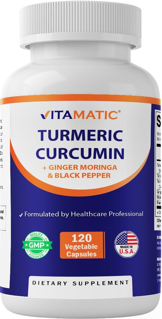 Vitamatic Turmeric Curcumin Supplement Made with 95% Curcuminoids, Black Pepper,...