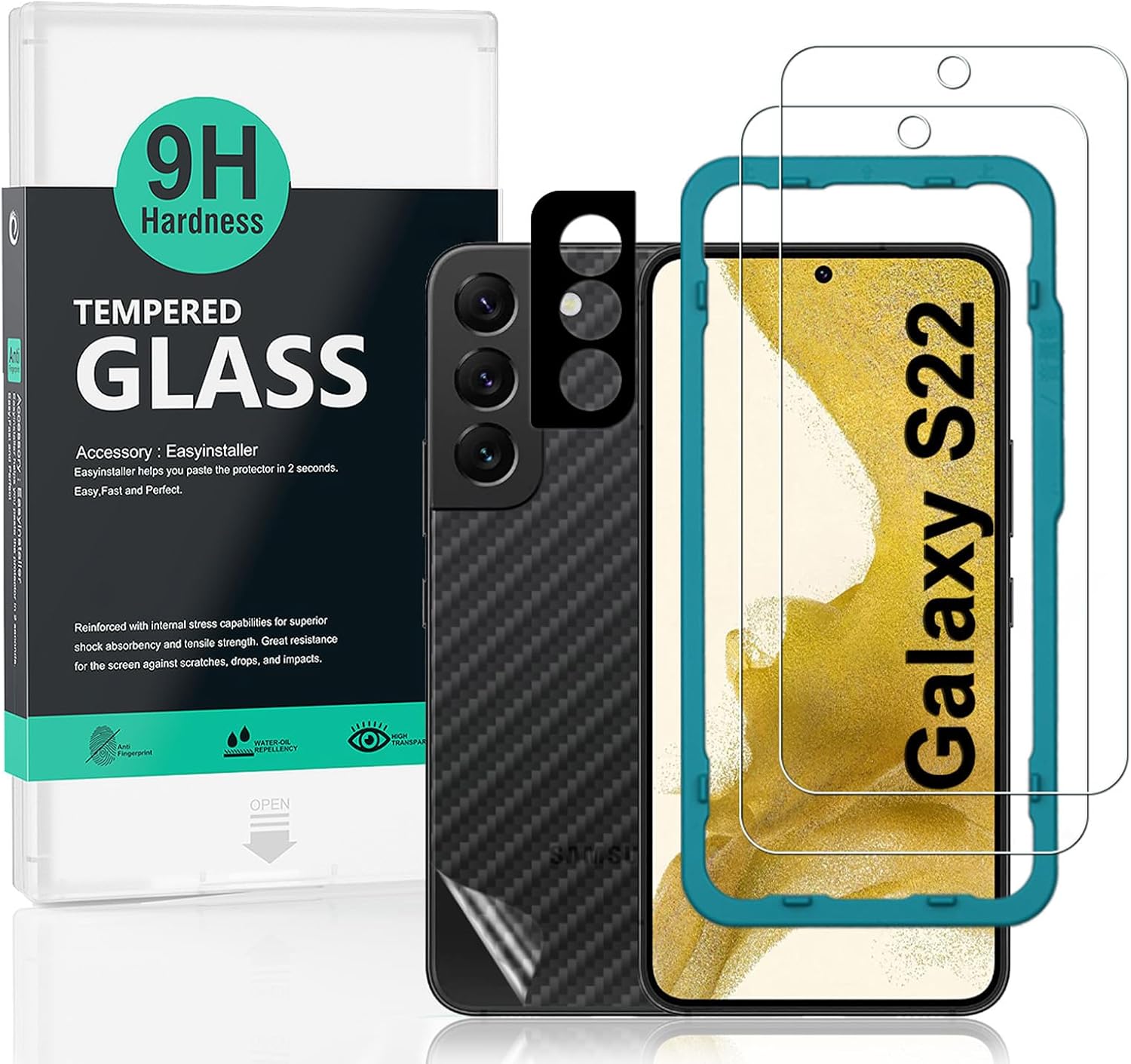 Ibywind 2 Pack Screen Protector For Samsung Galaxy S22(5G),9H Hardness Tempered...
