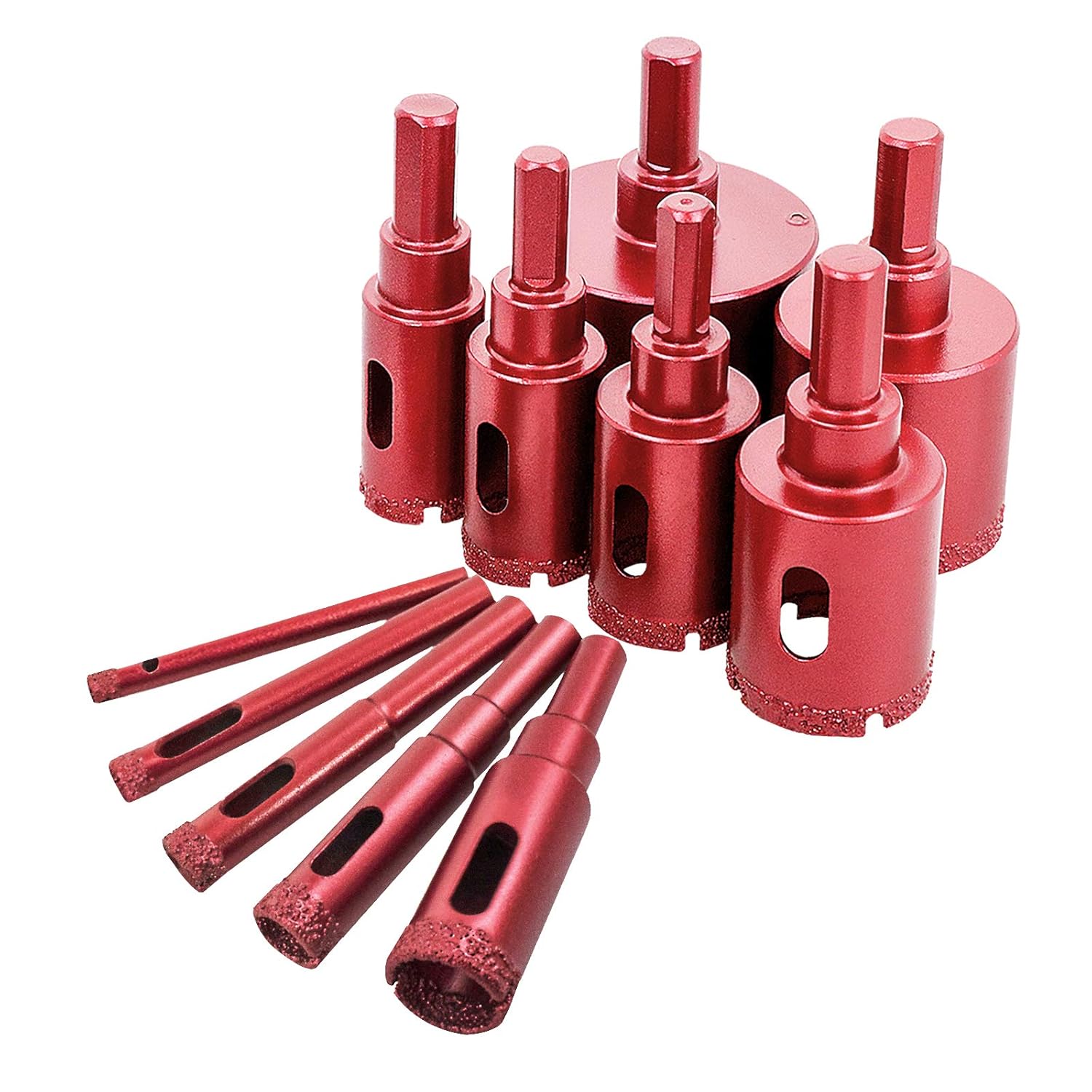 Meccion Diamond Drill Bit Kit Brazing Core Hole Saw Set Extractor Remover Tools...