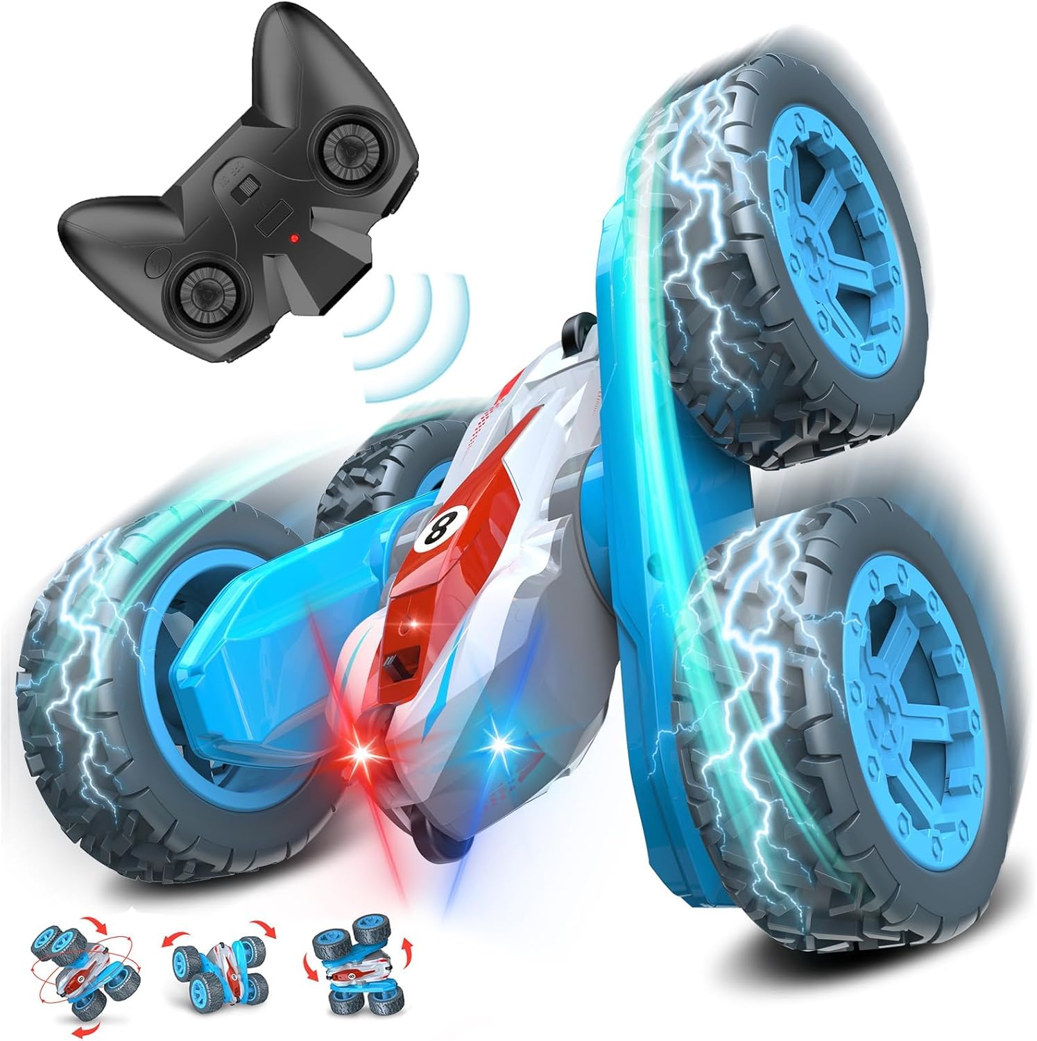 Gralal 4WD Rc Car Toys for 3 4 5 6 7 8 Year Old Boys Gifts, 360° Flips Remote Co...