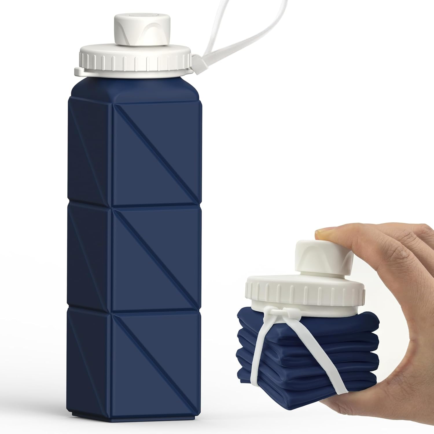 Collapsible Water Bottles, Silicone Foldable Portable Water Bottle 610ml, Lightw...