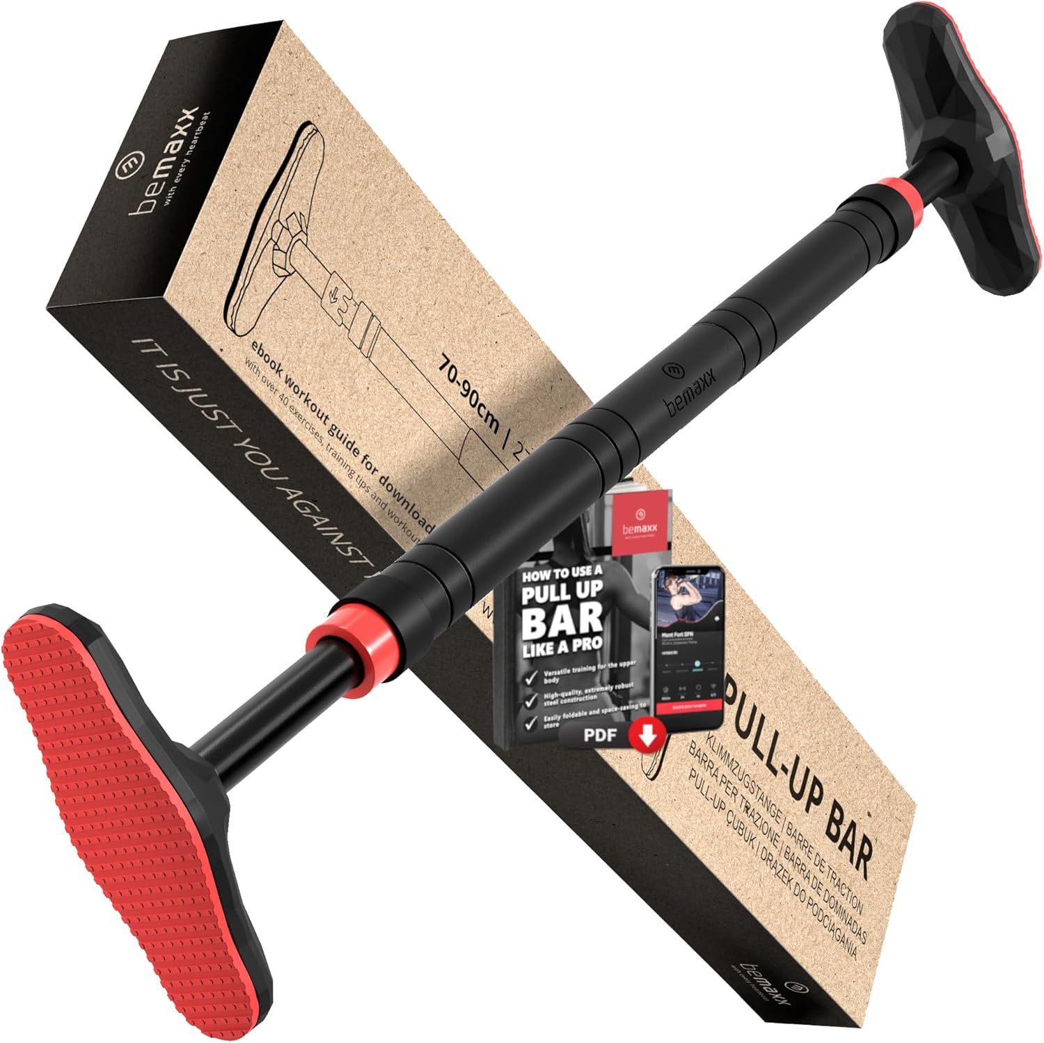 Pull Up Bar Door Frame NO Screws + Exercise E-Book | Professional Chin Up with P...