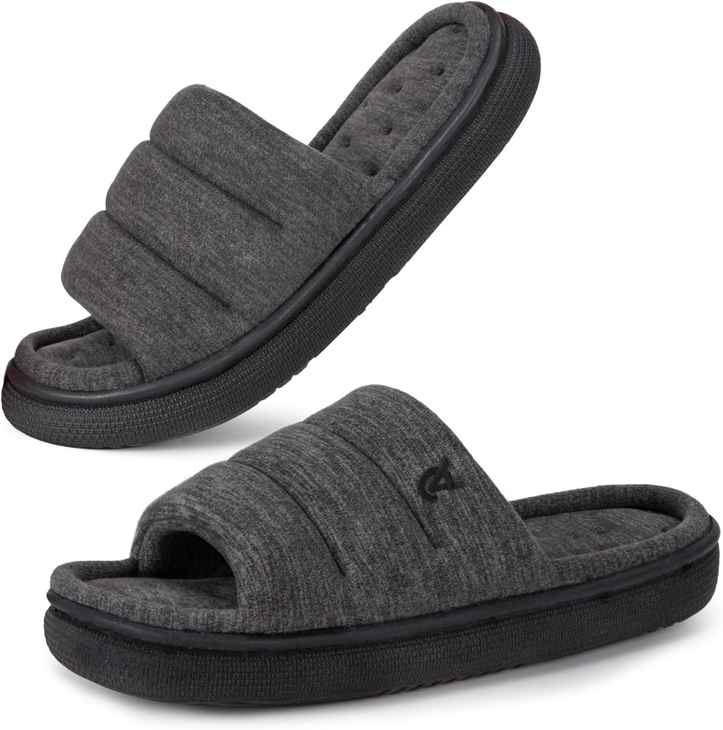 VeraCosy Women's Open-Toe Slippers Cloud Sliders Memory Foam House Shoes 5/6 UK...