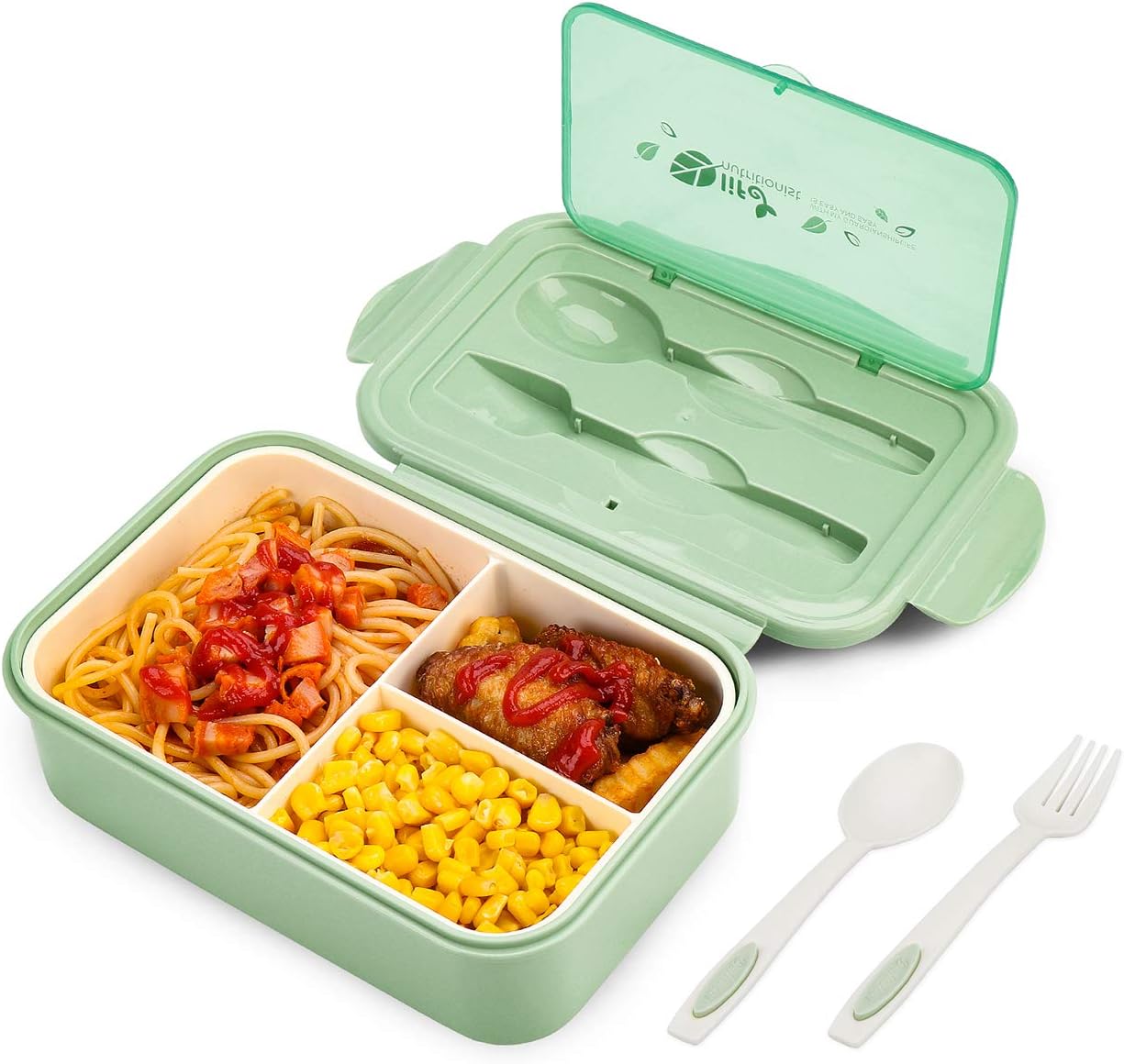 BIBURY Lunch Box, Leakproof Bento Box for Kids Adults, Food Container with 3 Com...