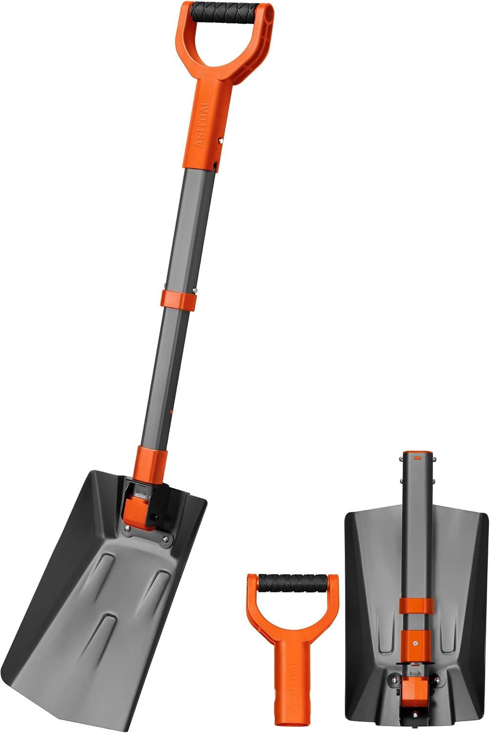 AstroAI 39" Folding Snow Shovel for Car, Extendable Snow Shovel with Thickened A...