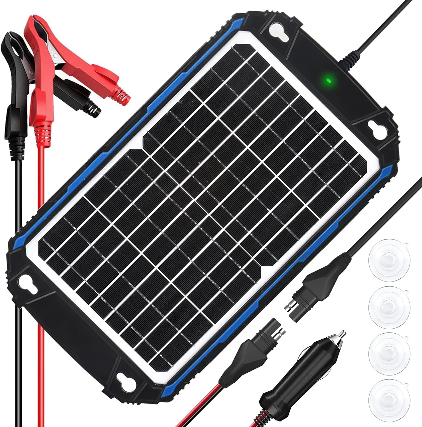 SUNER POWER Waterproof 12W 12V Solar Battery Charger & Maintainer Pro, Built-in...