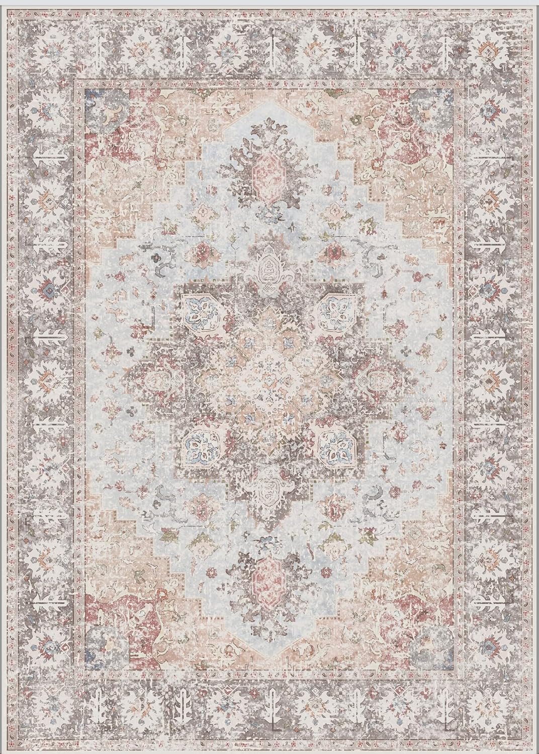 8x10 Area Rug for Living Room - Boho Rug for Bedroom Dining Room Machine Washabl...