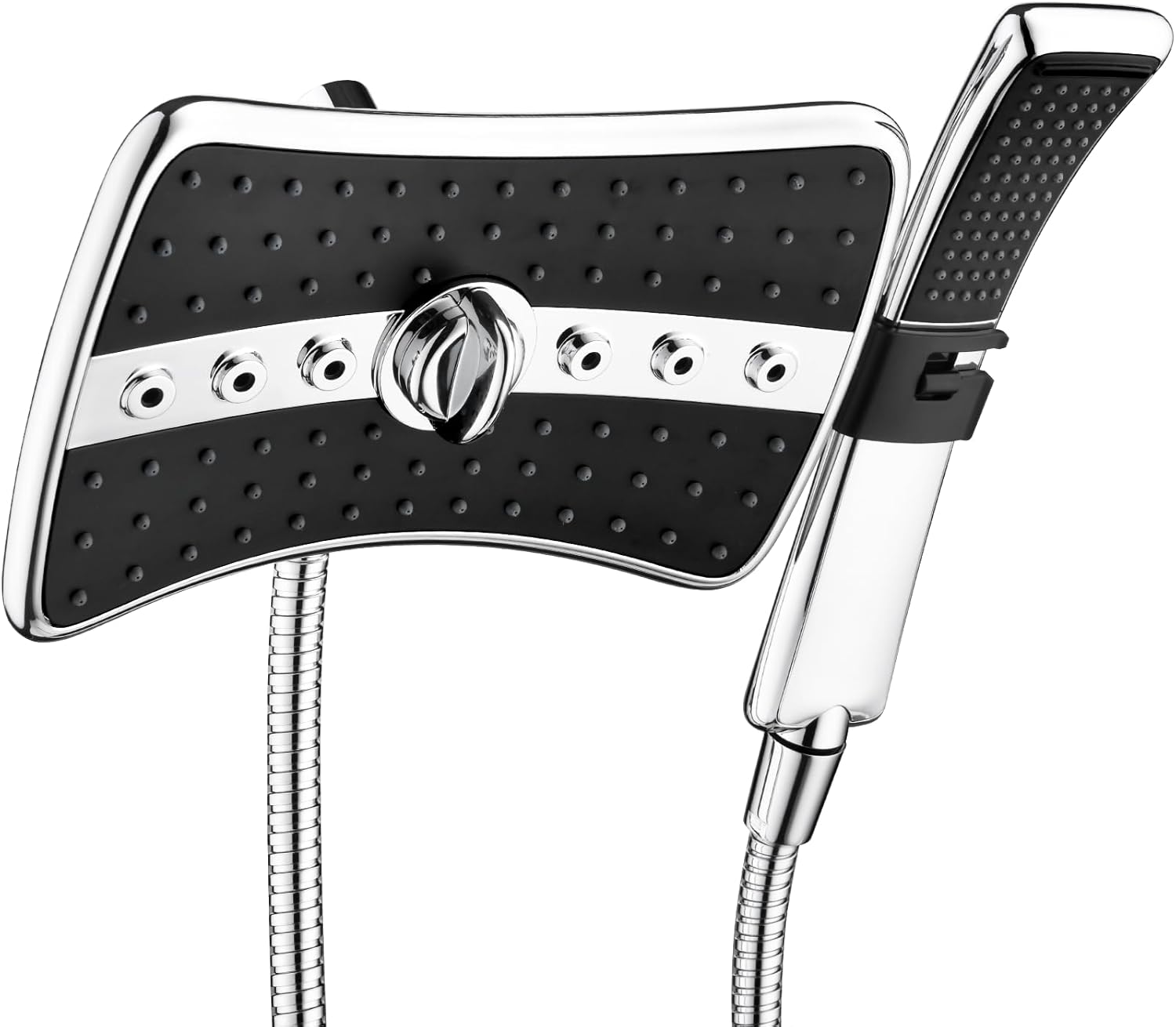 BRIGHT SHOWERS Dual Shower Head Combo Set, Handheld Showerhead Rainfall Shower H...