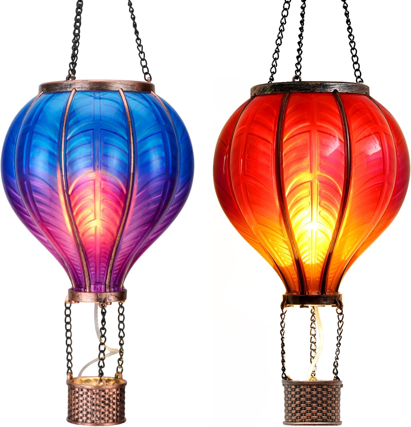 TERESA'S COLLECTIONS 2 Pack Hanging Solar Lantern Outdoor Garden Decor ,Waterpro...