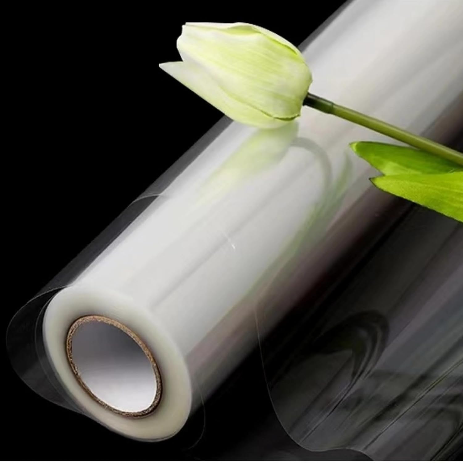 Vanhench Clear Cellophane Wrap, 32" x 50' Folded 3Mil Thick Cellophane Wrap Roll...