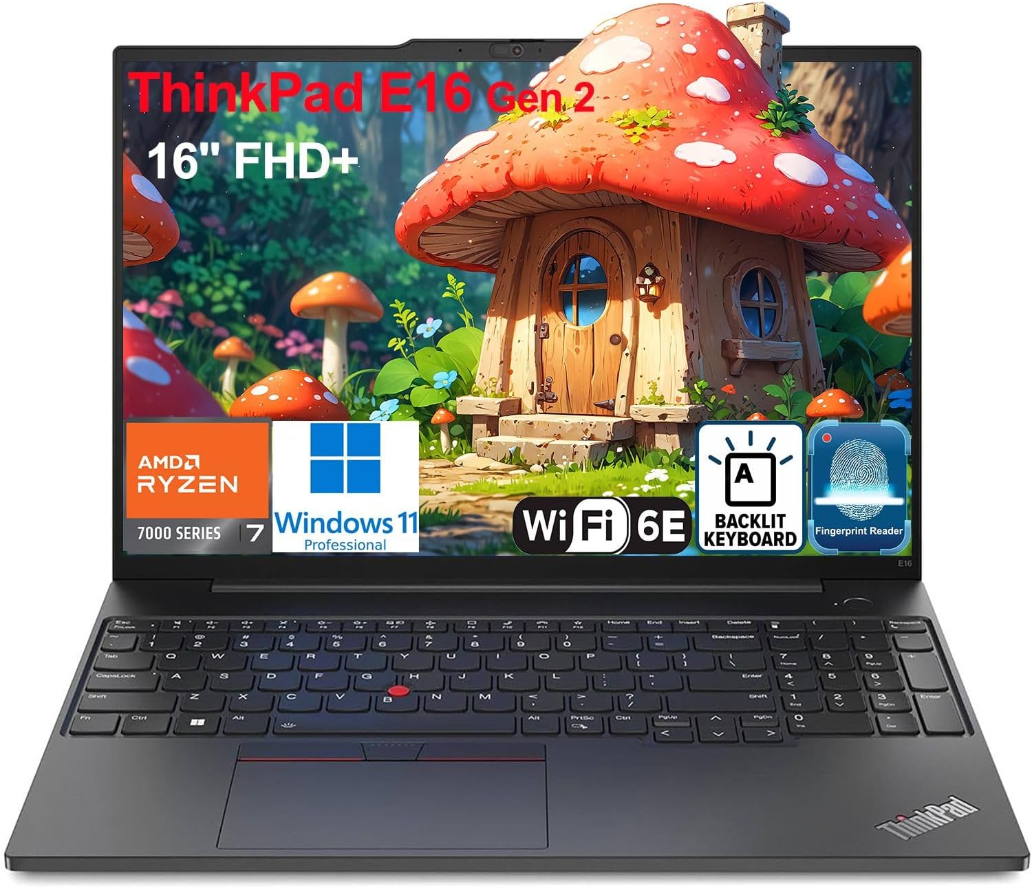 Lenovo ThinkPad E16 G2 16" FHD+ Business Laptop Computer, AMD Octa-Core Ryzen 7...