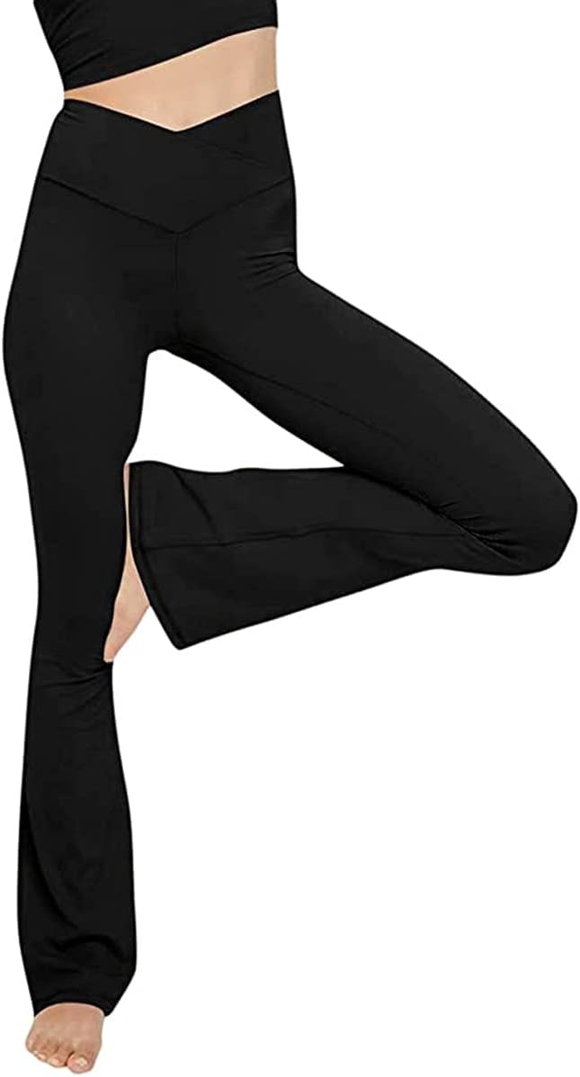 TOPYOGAS Women's Casual Bootleg Yoga Pants V Crossover High Waisted Flare Workou...
