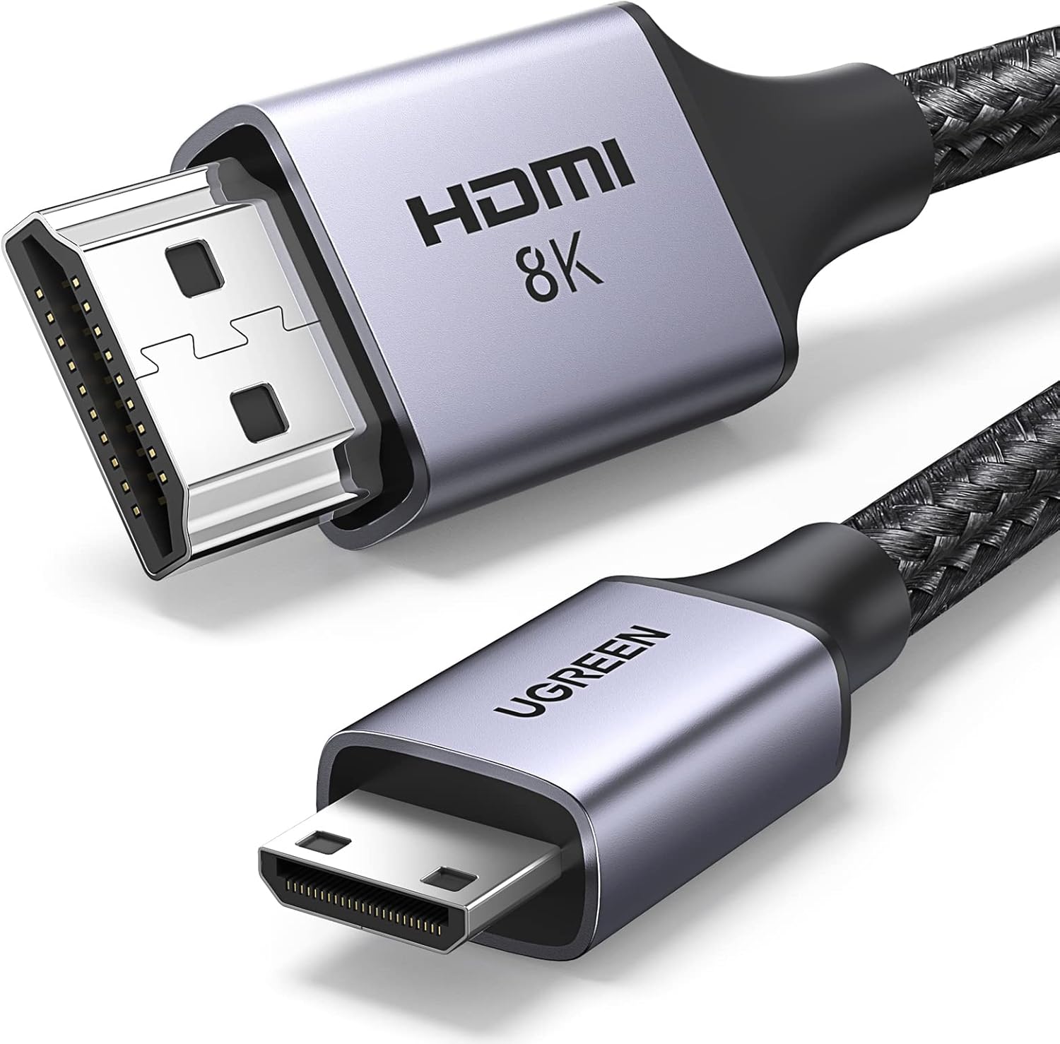 UGREEN Mini HDMI to HDMI 2.1 Cable 8K 4K 1440P@240/144/120Hz 48Gbps Ultra High S...