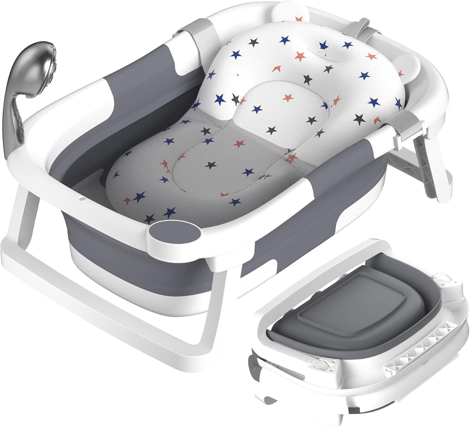 Rabb 1st Baby Bath Tub Foldable,Portable Bath Newborn to Toddler with Non-Slip M...