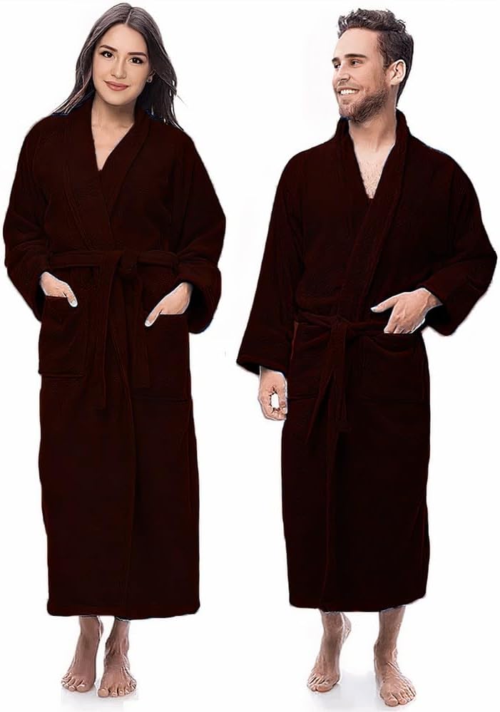 100% Cotton Bathrobe for Women | Terry Cloth Robe | Lightweight Plush Long Spa B...