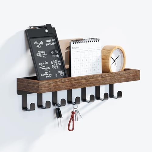 SWTYMIKI Key Holder for Wall - Key Hooks with 7 Hooks, Key Hangers Home Decor Ke...